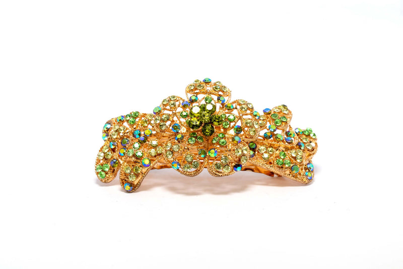  Golden Hair Pin with Green Rhinestones - Trendz & Traditionz Boutique 