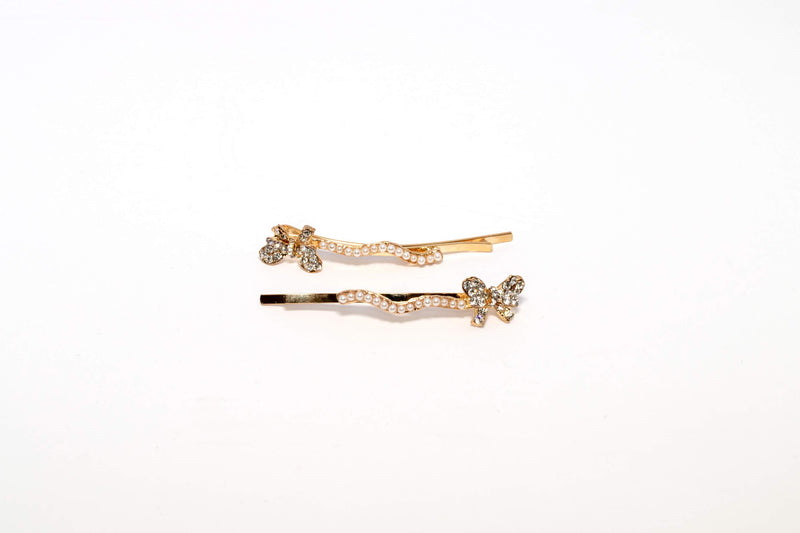 Gold and Pearl Butterfly Hair Pin - Trendz & Traditionz Boutique