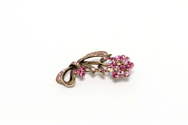 Sparkling Pink Floral Brooch Pin - Trendz & Traditionz Boutique