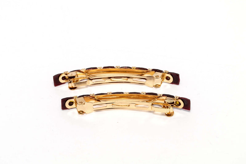 Golden Hair clip with Ruby Stones - Trendz & Traditionz Boutique