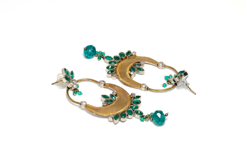 Golden and Teal Drop Earrings - Trendz & Traditionz Boutique