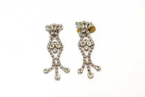 Detailed Dangling Diamante Earrings- Trendz & Traditionz Boutique