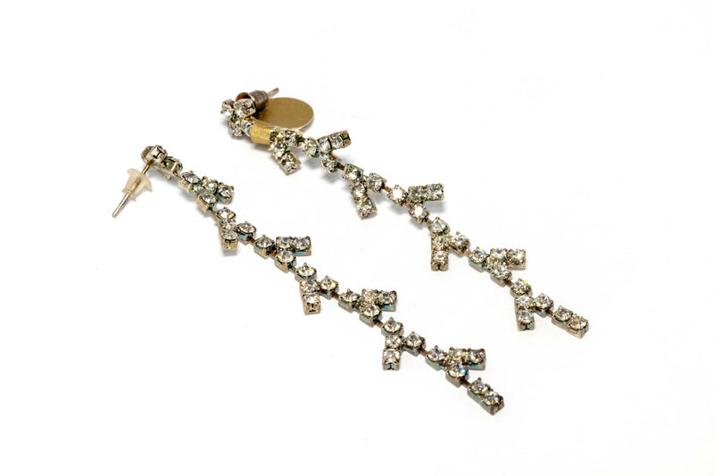 Dangling Silver Diamante Earrings - Trendz & Traditionz Boutique
