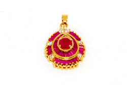 Gold Pendant With Pink Tourmaline - Trendz & Traditionz Boutique