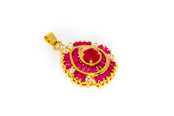 Gold Pendant With Pink Tourmaline - Trendz & Traditionz Boutique