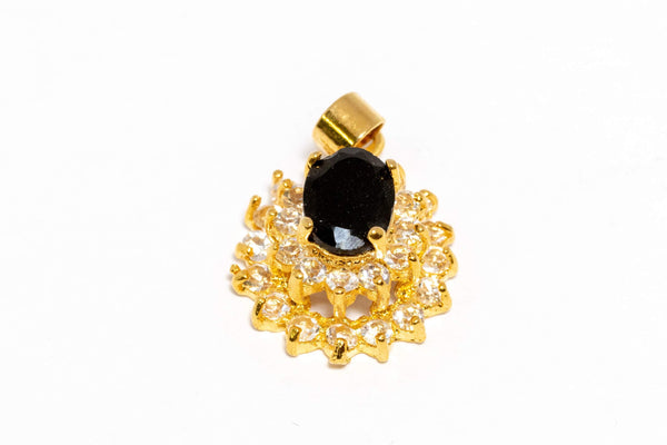 Gold Pendant With Black Stone - Trendz & Traditionz Boutique