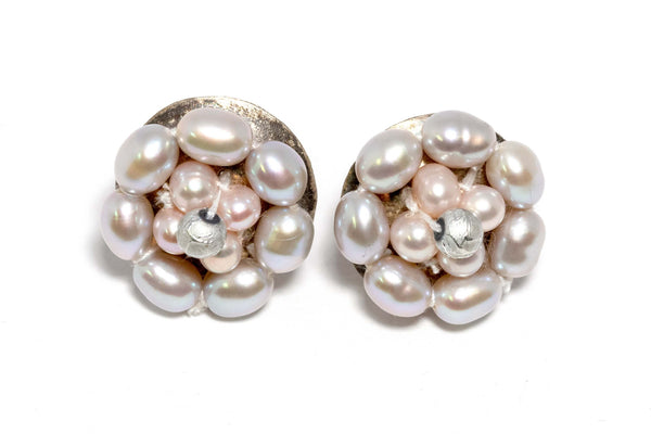 Flower Shaped Pink Pearl Stud Earrings  - Trendz & Traditionz Boutique 
