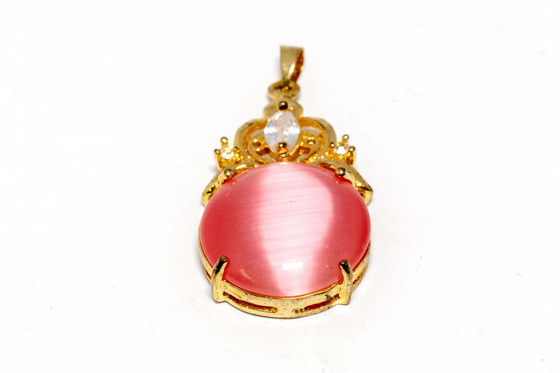 Gold Pendant With Coral Tourmaline - Trendz & Traditionz Boutique