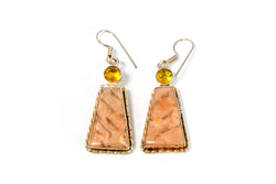 Dangle Earrings With Large Gemstone - Trendz & Traditionz Boutique