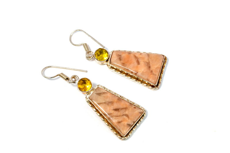 Dangle Earrings With Large Gemstone - Trendz & Traditionz Boutique