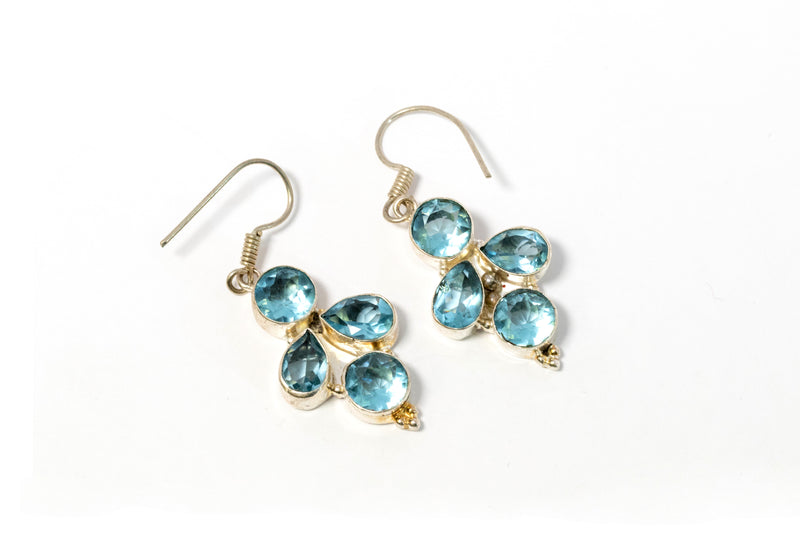 Blue Stone Dangle Earrings - Trendz & Traditionz Boutique