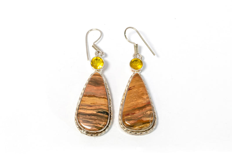 Brown Stone Dangle Earrings - Trendz & Traditionz Boutique 