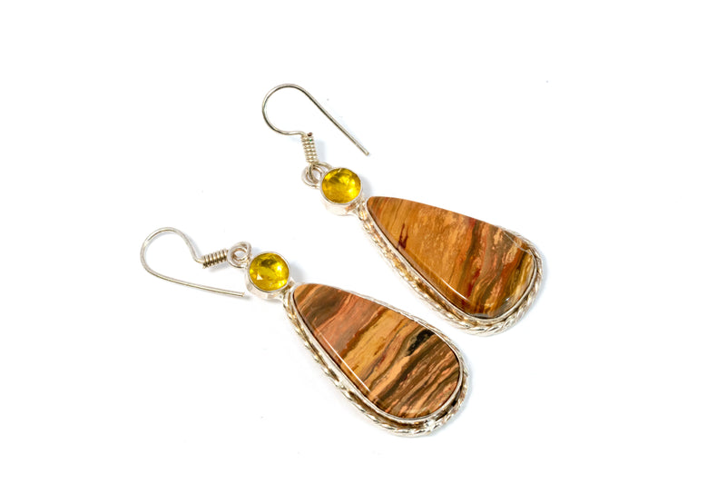 Brown Stone Dangle Earrings - Trendz & Traditionz Boutique 
