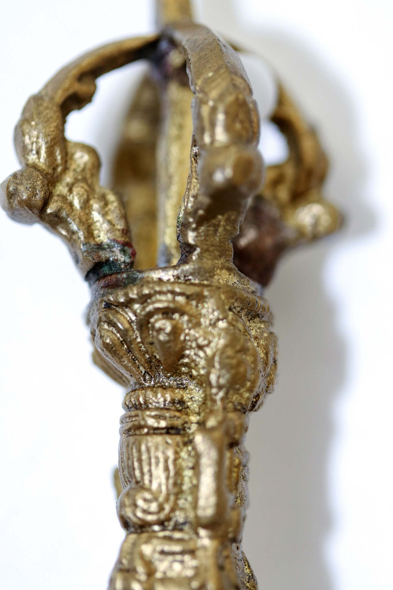 Brass Engraved Temple Bell - Nepal - South Asian Unique Home Decor