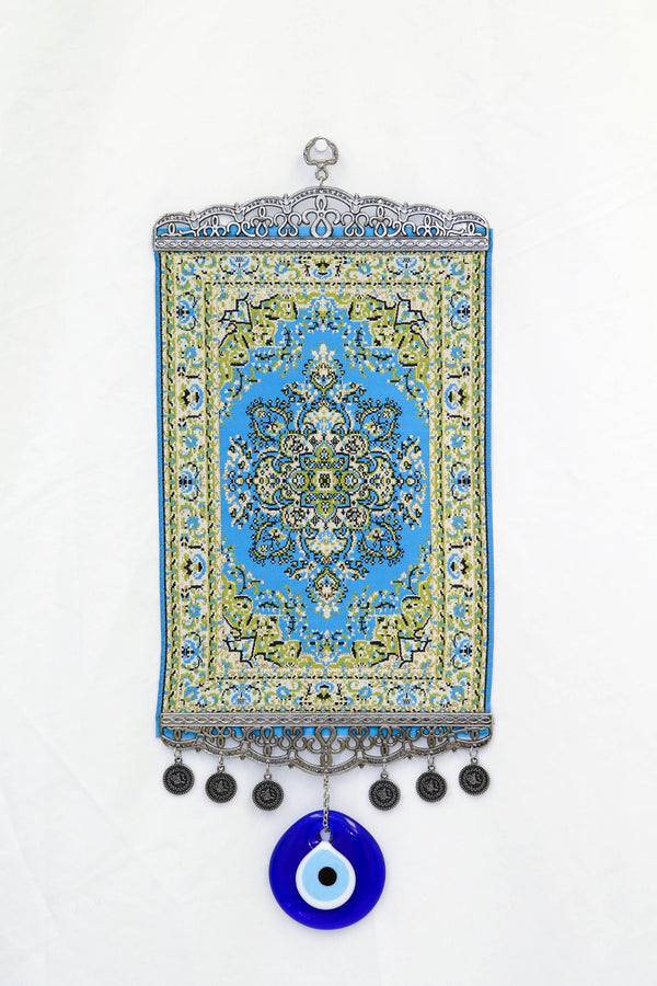 Blue & Green Turkish Evil Eye Wall Rug - Trendz & Traditionz Boutique