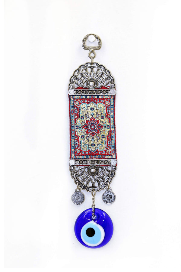 Miniature Red Turkish Evil Eye Wall Rug  - Trendz & Traditionz Boutique 