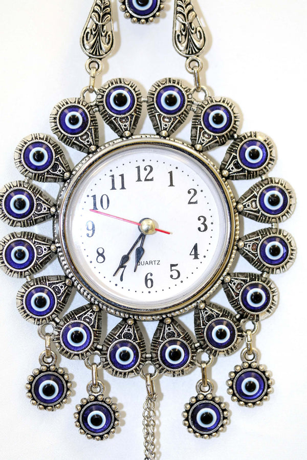 Turkish Evil Eye Butterfly Clock - South Asian Fashion & Unique Home Decor