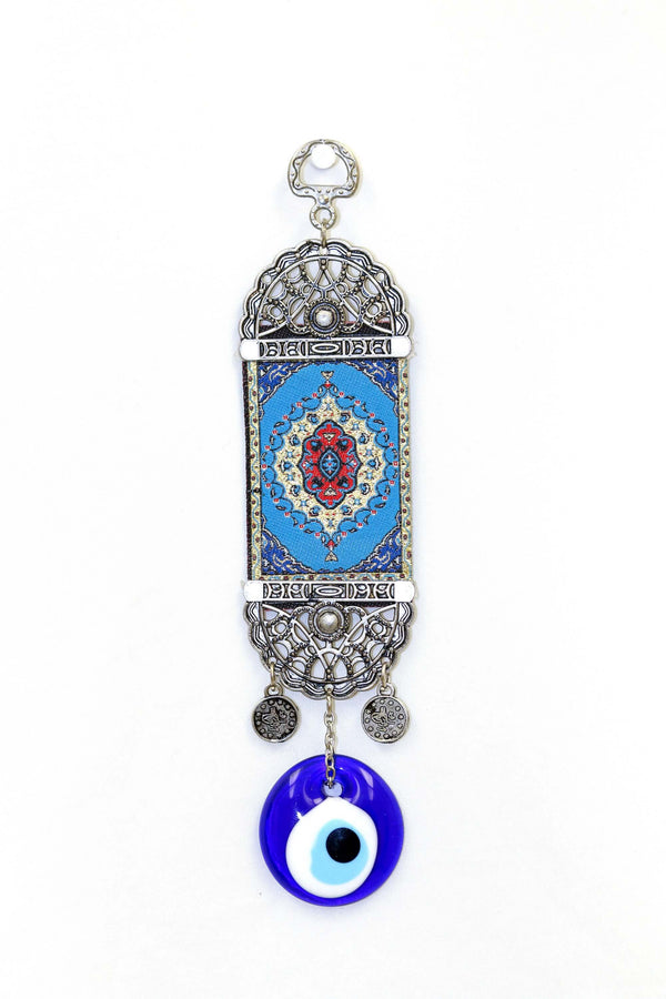 Miniature Blue Turkish Evil Eye Wall Rug - Trendz & Traditionz Boutique 