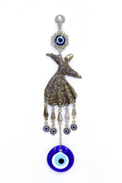 Silver Turkish Evil Eye Wall Decoration - South Asian Fashion & Unique Home Decor