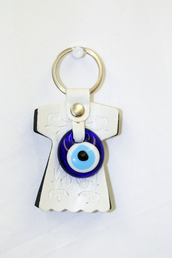 White Turkish Evil Eye Key Chain - Trendz & Traditionz Boutique