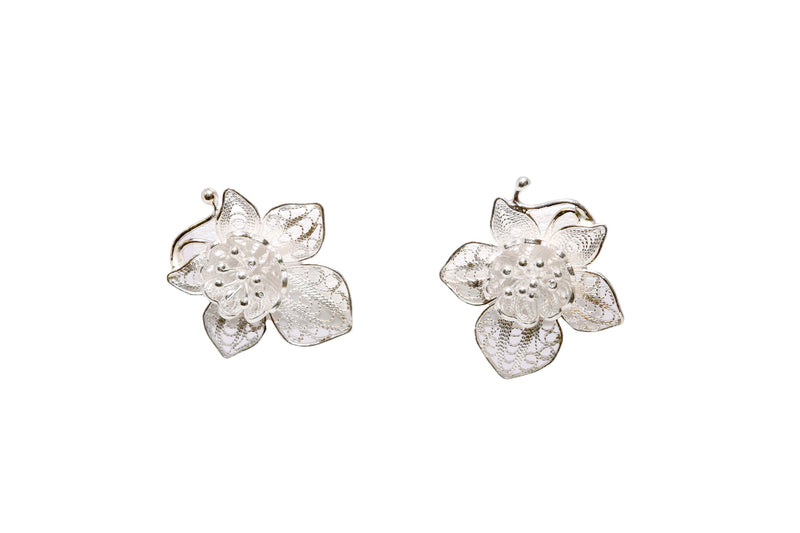 Metal Floral Stud Earrings - Trendz & Traditionz Boutique