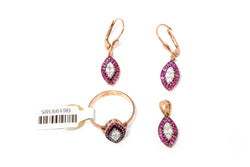 Turkish Silver & Magenta Jewelry Set - South Asian Accessories