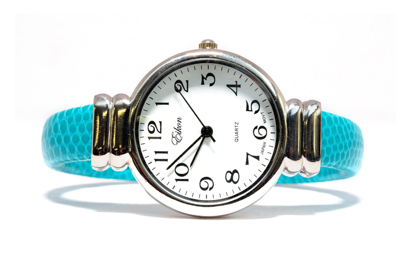 Silver Face Turquoise Watch