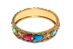 Colorful Crystal Copper Bangle - Bracelet - South Asian Jewelry