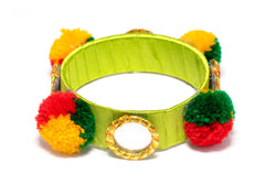 Lime-green Bracelet with Pom-poms  - South Asian Fashion & Unique Home Decor