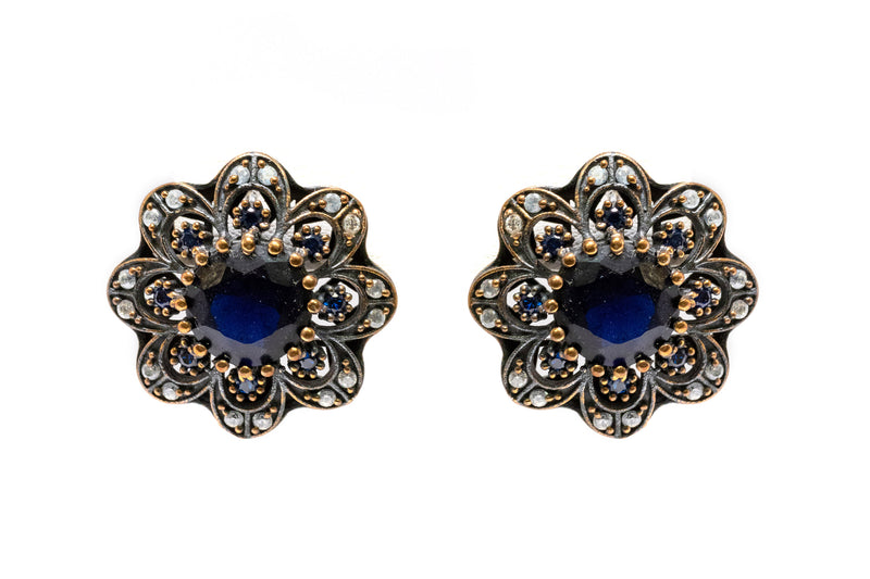 Buy Sparkling Blue Stone Silver Earrings |GRT Jewellers