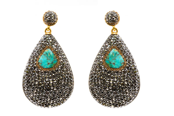 Turkish Silver Teardrop Earrings - South Asian Fine Jewelry