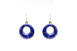 Blue Stone Hoop Earrings - Traditional & Fine South Asian Jewelry