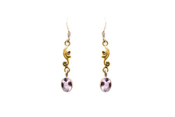 Lilac & Gold Dangle Earrings - South Asian Jewelry