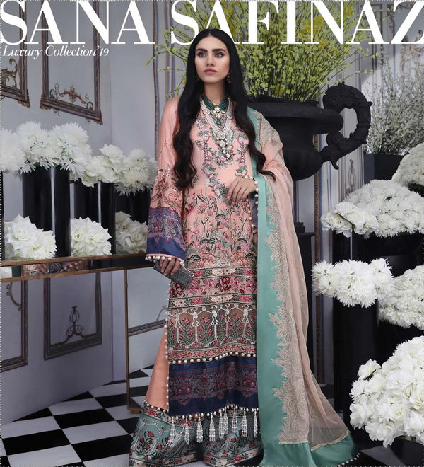 Pink Satin Salwar Kameez-Suit- Sana Safinaz - Trendz & Traditionz Boutique 