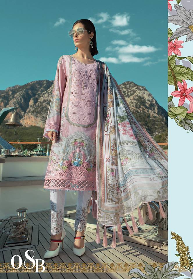 Maria b. Summer 2019 Cotton-Lawn Pink Embroidery Suit- Trendz & Traditionz Boutique 