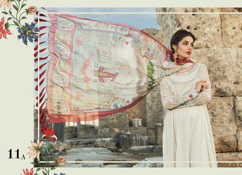 Maria B. Summer Cotton-Lawn Collection- Off-White Colored with Embroidery - Off-White Colored with Embroi