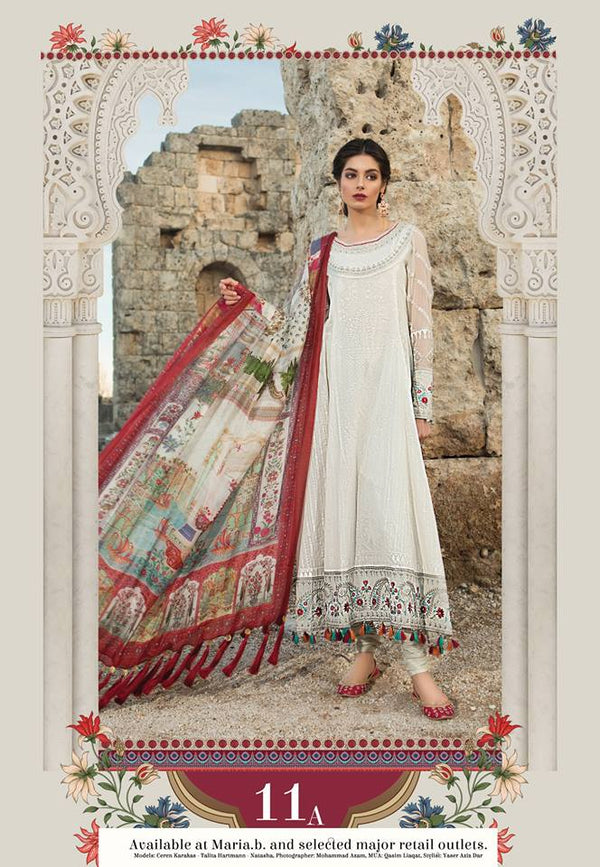 Maria B. Summer Cotton-Lawn Collection- Off-White Colored with Embroidery - Off-White Colored with Embroi