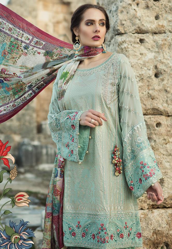 White Maria B. Summer 2019 Lawn-Cotton Suit- Trendz & Traditionz Boutique 