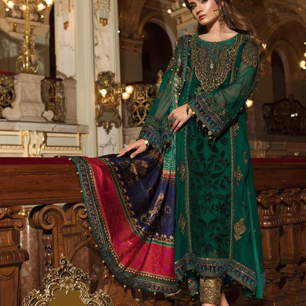 Maria B. Wedding Collection Emerald Green Colored with Accents