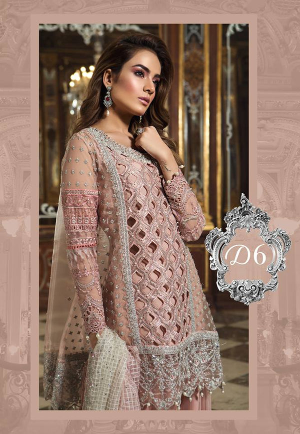Maria B. Wedding Collection- Light Pink Colored with Silver Accents and Embroidery - Trendz and Traditionz Boutique