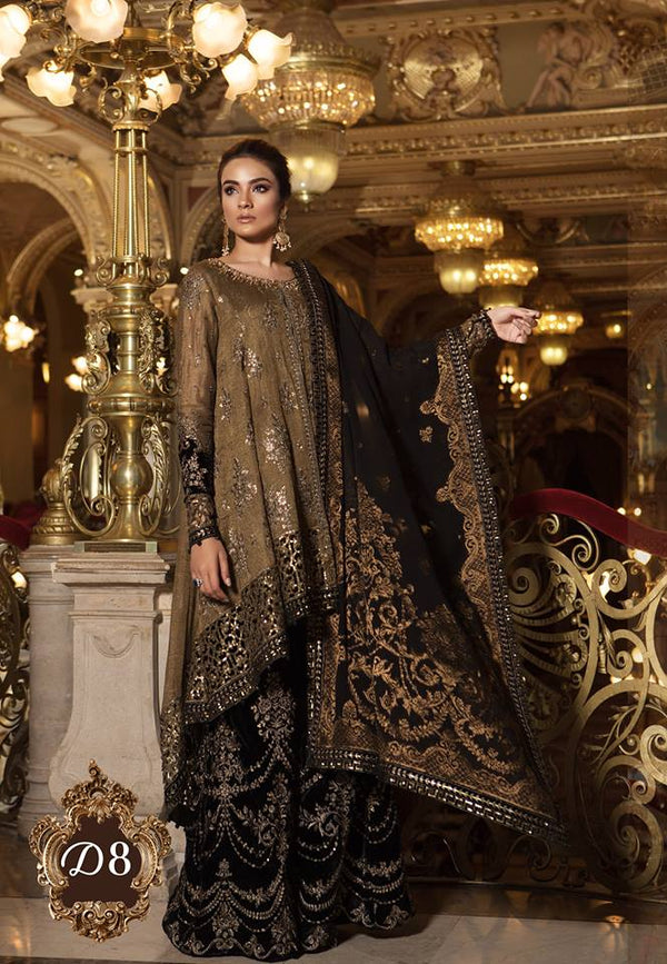 Maria B. Wedding Collection - Brown Colored With Embroidery-Trendz and Traditionz Boutique