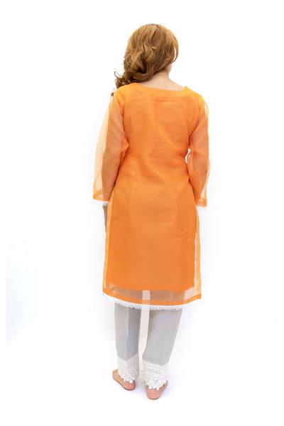 Orange Organza Salwar Kameez-Suit - Sobia Nazir Lawn 2019