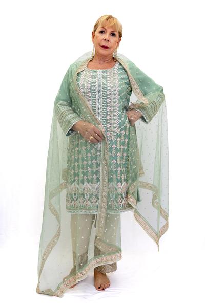 Mint Salwar Kameez-Suit - Sobia Nazir Festive 2019