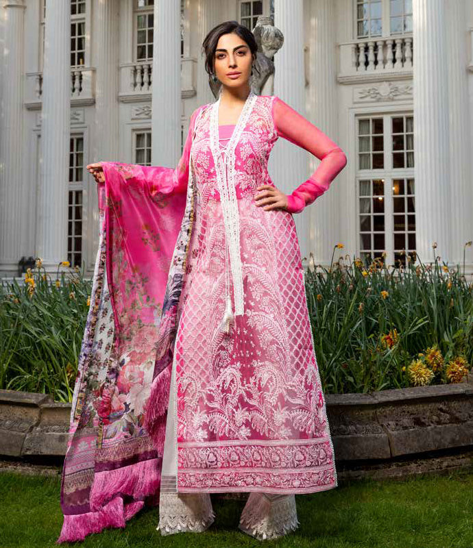 Pink Net Salwar Kameez Suit Sobia Nazir Lawn 2019 Trendz
